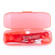 Orthodontic set for care of braces in a case, red